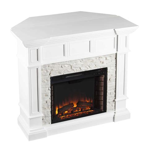 Ignatius Corner Convertible Electric Fireplace White