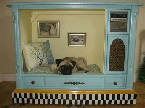 Dog Bed Made From Old Tv Cabinet Diy Dog Bed Diy Pet Bed Dog House Diy