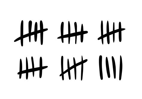 Tally Marks Prison Wall On White Background Counting Signs Vector