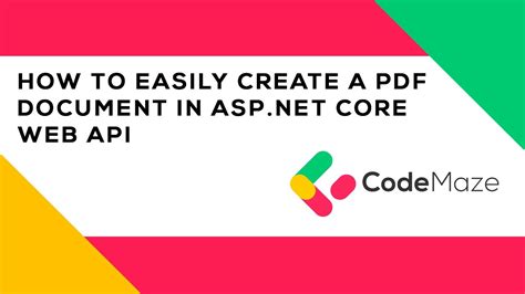 How To Easily Create A Pdf Document In Asp Net Core Web Api Youtube