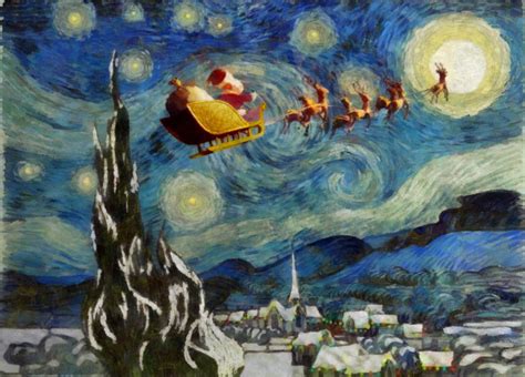 Fine Art Christmas Cards Santa Takes An Eventful Tour Of Art History