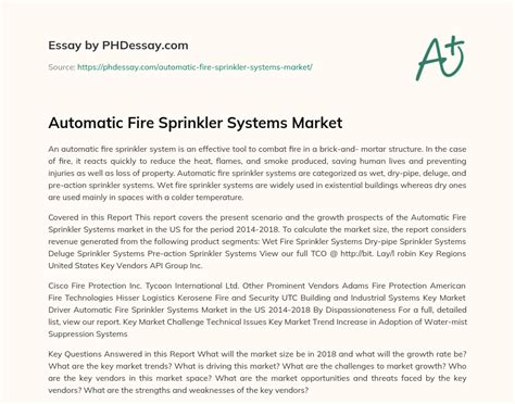 Automatic Fire Sprinkler Systems Market Words Phdessay Com