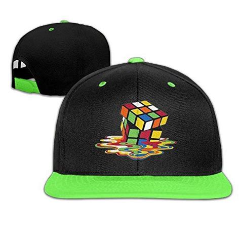 Wyuzhen Kids Melting Rubiks Cube Hip Hop Snapback Hat Caps Kellygreen
