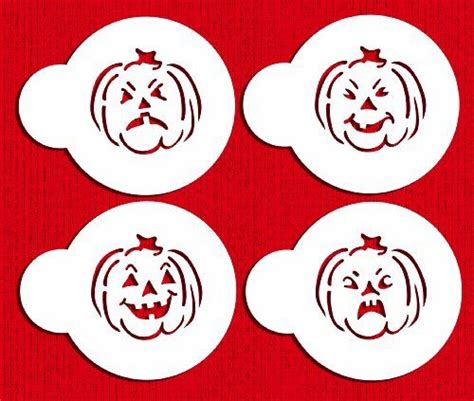 Designer Stencils C573 Mini Halloween Pumpkin Faces Cookie Stencils