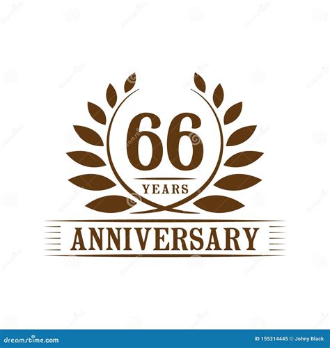 66 Years Anniversary Celebration Logo 66th Anniversary Luxury Design