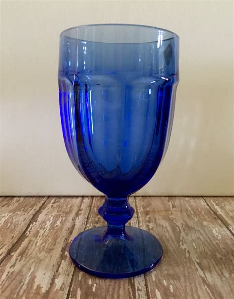 Vintage Blue Goblets Cobalt Blue Libbey Duratuff Usa Etsy