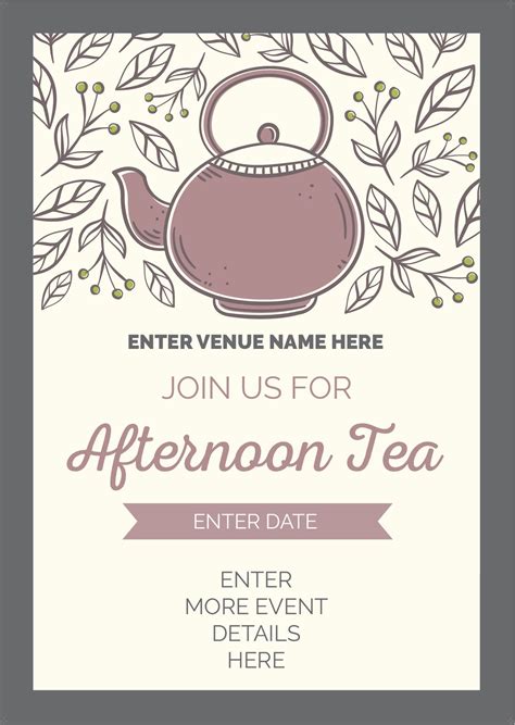 Afternoon Tea Poster Promote Your Pub