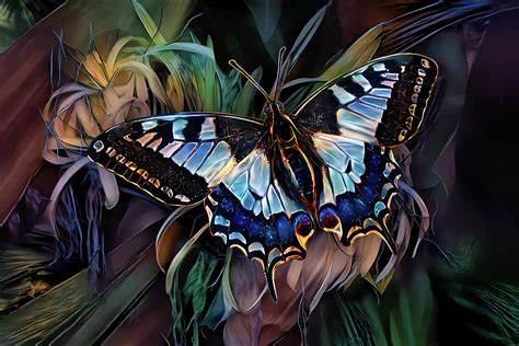 Alighted Swallowtail Butterfly Digital Art By Artly Studio