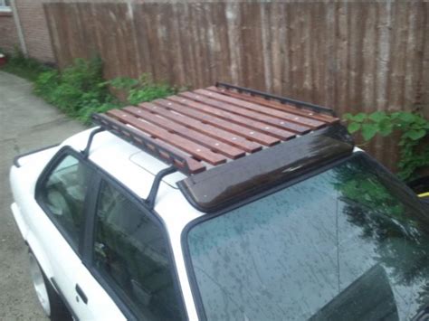 Wood Wooden Roof Rack Car Diy Home Made Homemade Roof Rack Car Roof