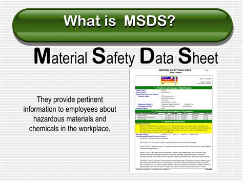 Material safety data sheets (msds). PPT - Right to Know PowerPoint Presentation, free download ...