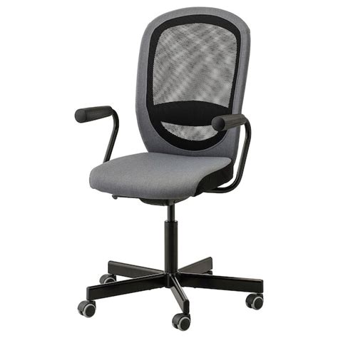 FLINTAN / NOMINELL Chaise de bureau av accoudoirs, gris  IKEA  Listy