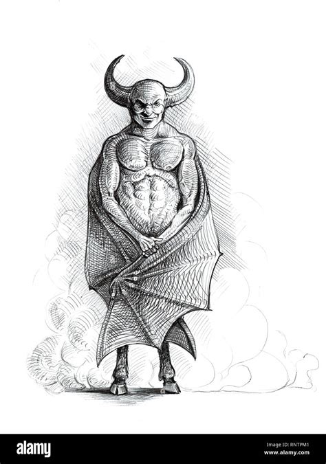 Devil Evil Smile Demon Fantasy Drawing Stock Photo Alamy