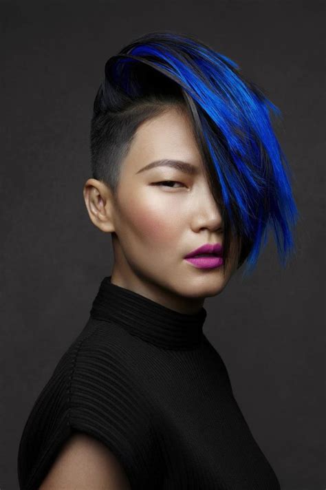 Blue Short Hair Hair Style And Color For Woman