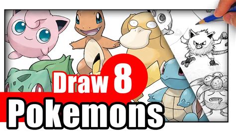 So the next three lessons will be based on some of the new upcoming pokemon characters that you will be seeing in the so. How to Draw Pokemon Go Characters - 8 Different Pokemons - YouTube