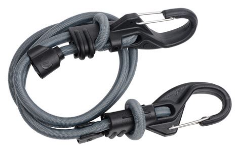 Nite Ize Black Rubber Bungee Cord With Carabiners Bungee Length 10 In