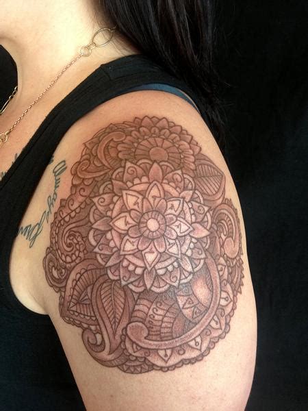 Brown Mandala Tattoo By Jeff Johnson Tattoos