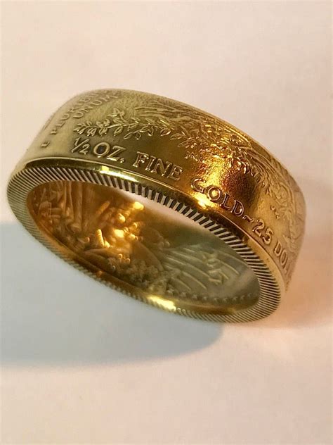 Double Sided American Eagle Gold Coin Ring 12oz Gold Etsy