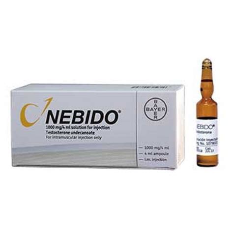 We will then display the number of milliliters. Nebido 1000 MG/4 ML 1 Vial
