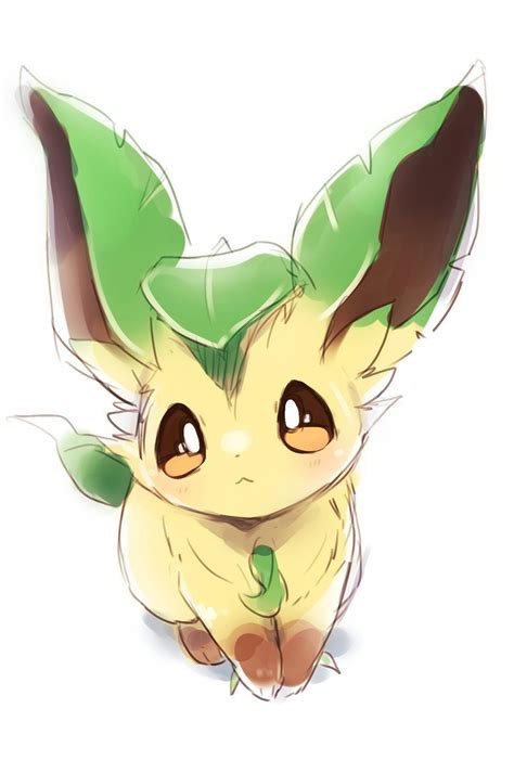 Little Leafeon Drawing Cute Animal Drawings Eevee Cute Cute Pokemon