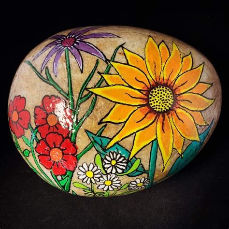 Images By Anna On Flower And Plant Painted Rocks 03b