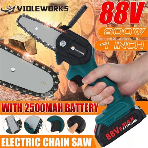 88v 4 Inch Electric Chainsaw Cordless Wood Cutting Saw Chain Saw