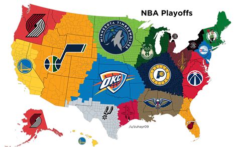 Closest Nba Playoff Team To Each Us County Nba