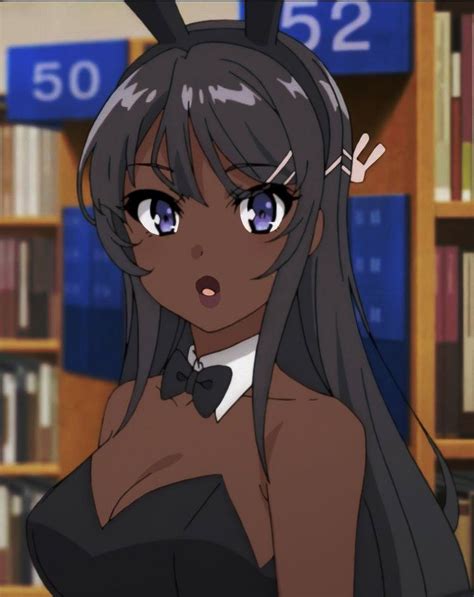 Your Fave Is Dark Skinned On Twitter Mai Sakurajima Is Dark Skinned Black Cartoon