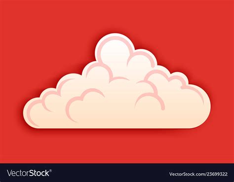Fluffy Cloud Clipart In Cutted Style Royalty Free Vector