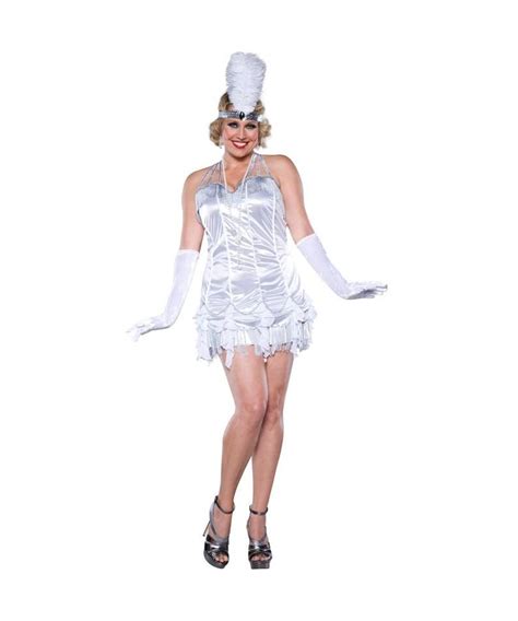 Roaring 20s Silver Flapper Womens Plus Size Costume Sexy Costume