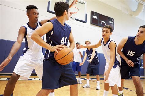 Male High School Basketball Team Playing Game The Desantis Basketball Academy