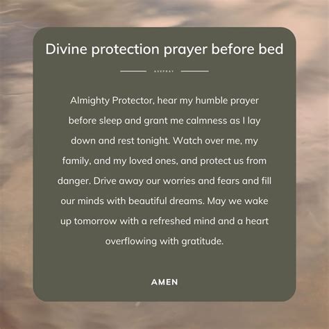 Divine Protection Prayer Before Bed Avepray