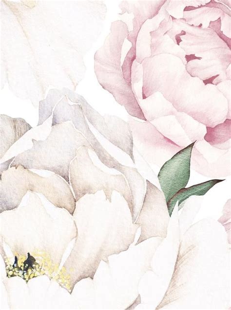 Peony Flower Mural Wallpaper Pink Watercolor Peony Extra Etsy Mural
