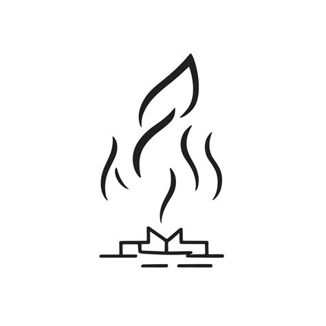 Simple Hand Drawn Bonfire Outline In Flat Design 20271219 Vector Art At