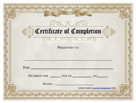 certificate  completion templates utemplates