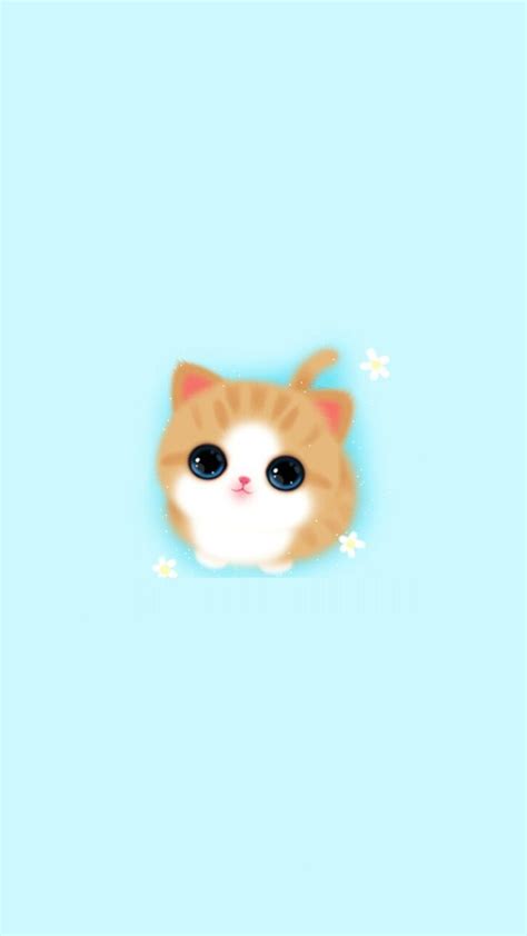 Cute Girly Iphone Wallpaper Cat Baby Blue Best Iphone