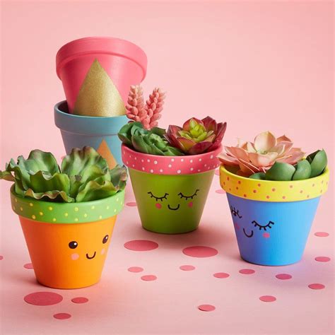 These Adorable Diy Painted Kawaii Clay Pots Are So Easy To Make And Are