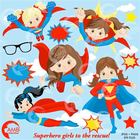 Girl Superhero Clip Art Library