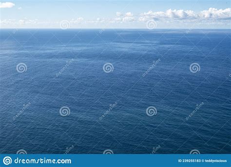 Panoramic Seascape Showing The Blue Atlantic Ocean Stock Image Image