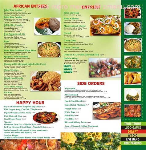 Online Menu Of Lawfem African Restaurant Restaurant Baltimore