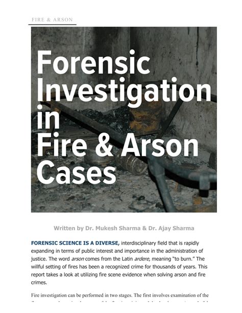 Pdf Fire And Arson Investigation