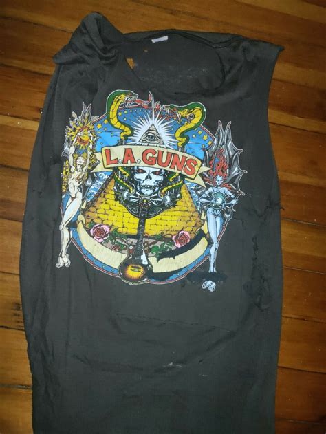 Rare Vintage La Guns Trashed Japan Tour Shirt M 1980 Gem