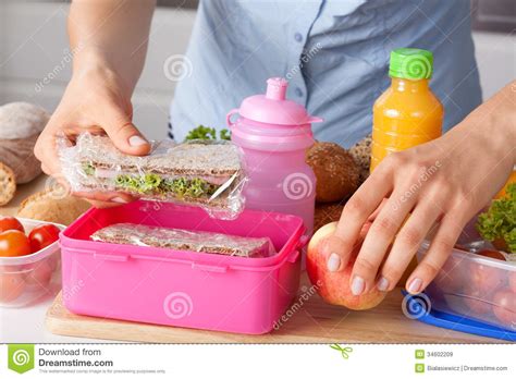 Mother Preparing Lunch Box Royalty Free Stock Images - Image: 34602209