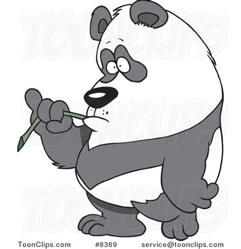 Cartoon Bored Panda Eating Bamboo 8369 By Ron Leishman