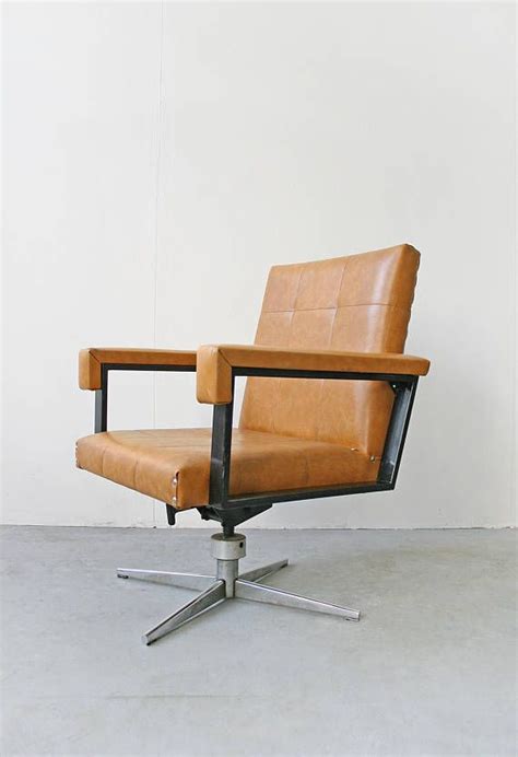 The harith office chair brings comfort and style to any work space. Vintage Orange Tan Leather West German Executive Swivel ...