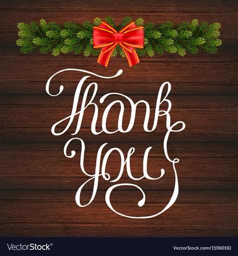 Holiday Gift Card With Hand Lettering Thank You Vector Image My Xxx