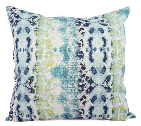 Two Decorative Pillow Covers Blue And Green Ikat Covers Blue Green