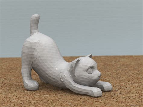 Fichier Stl Gratuit Chat Qui Sétire Gratuit 👽・idée Pour Impression 3d