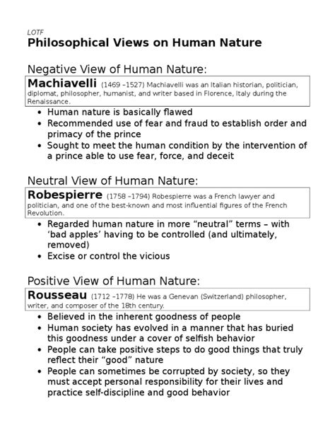 Negative View Of Human Nature An Alternative View Of