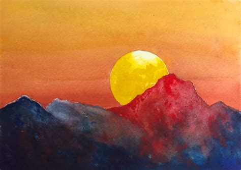 Mountain Sunset Painting Step By Step Alysa Deloach