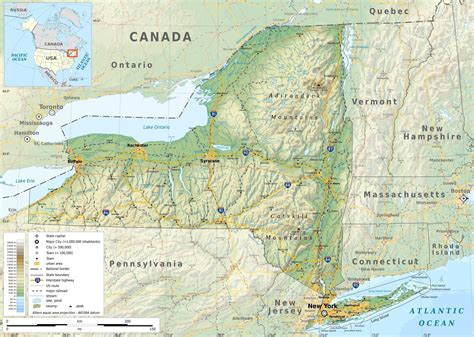 New York State Geographic Map Map Of New York New York State Map